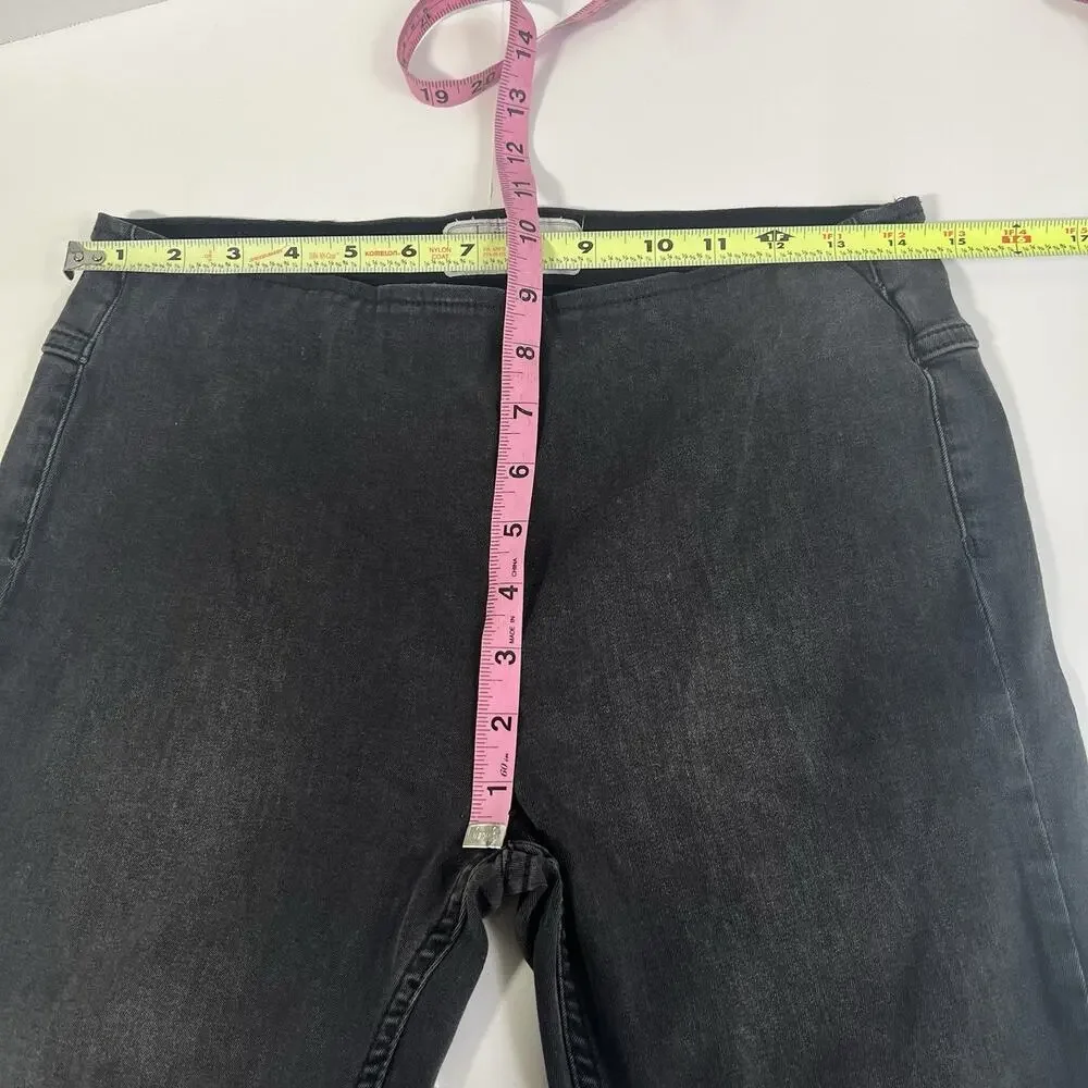 Free People Jeans 28 Penny Pull On Flare Black Bell Bottoms Elastic Waist Boho